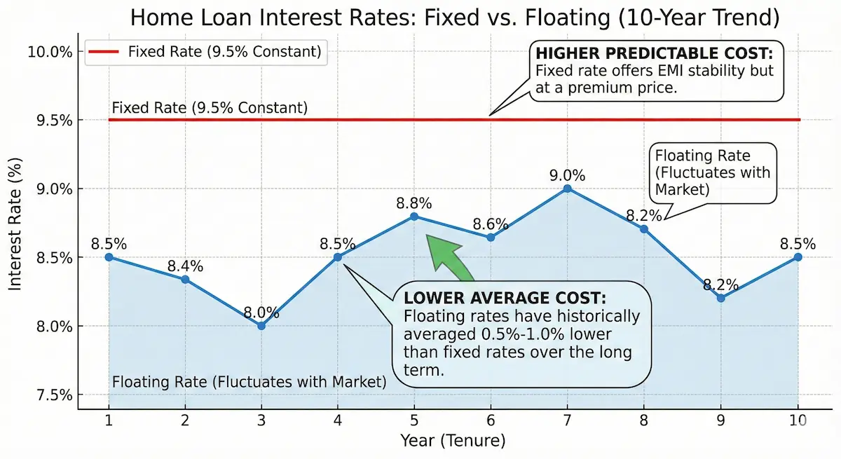 Comparison of RLLR vs MCLR home loan interest rates