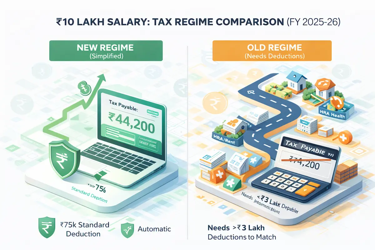 Tax on 10 Lakh Salary Comparison Graph